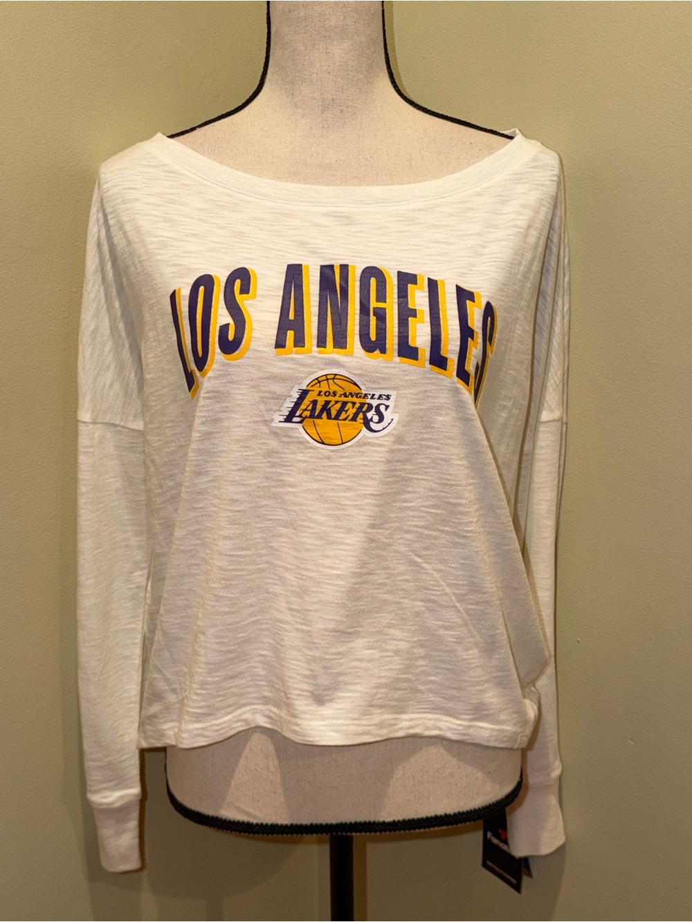 NWT Fanatics Los Angeles Lakers Off-The-Shoulder Cropped Long Sleeve - Size M